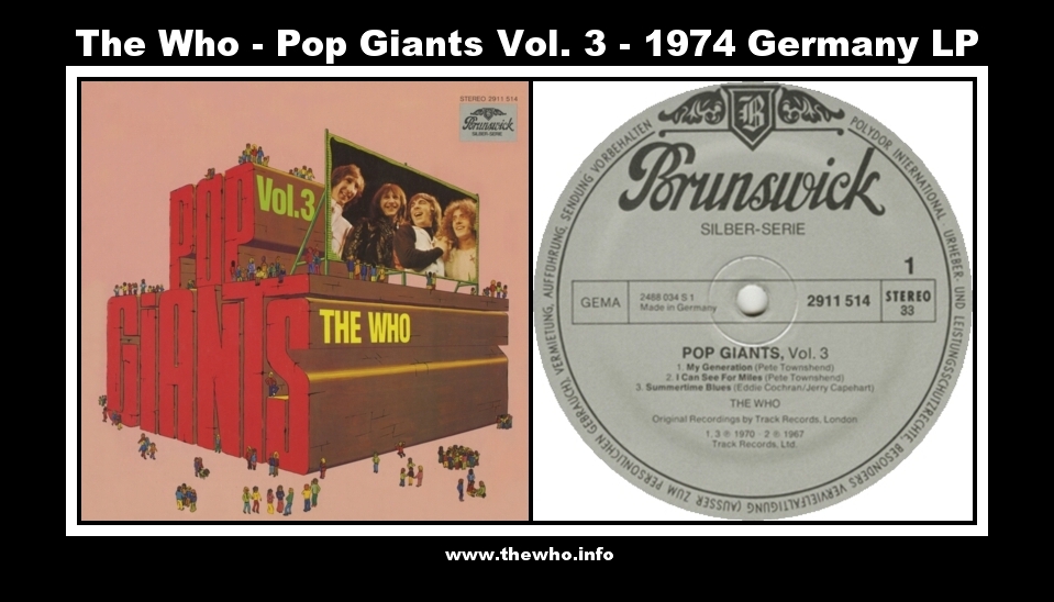 The Who - Pop Giants Vol. 3 - 1974 Germany LP