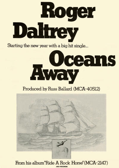 Roger Daltrey - Ride A Rock Horse / Oceans Away - 1975 UK