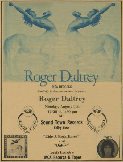 Roger Daltrey - Ride A Rock Horse - 1975 USA