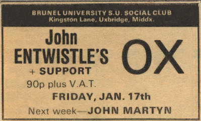 John Entwistle - John Entwistle's Ox - 1975 UK