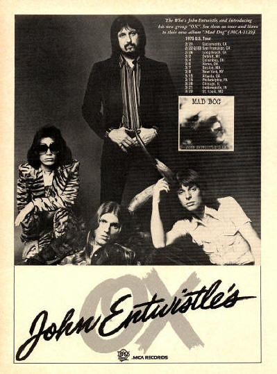 Mad Dog & John Entwistle Tour - 1975 USA