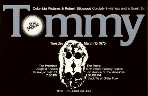 The Who - Tommy (Movie) - 1975 Invitation (Dark Clear Plastic)