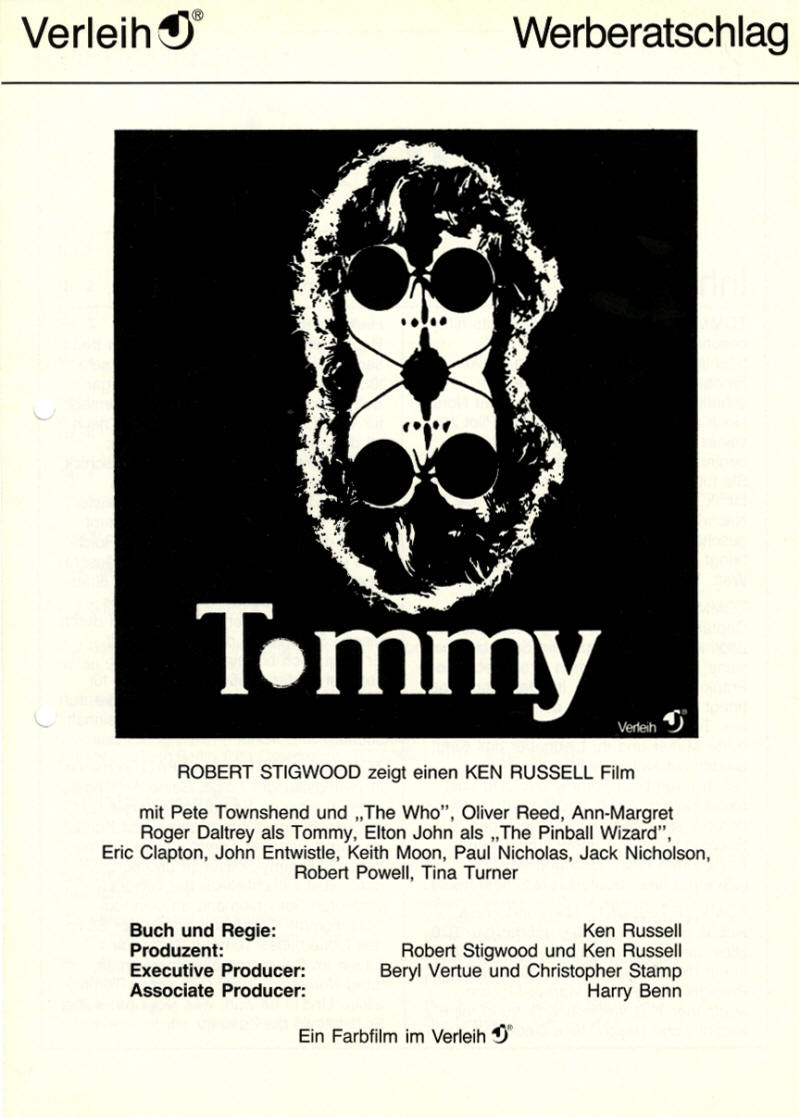 The Who - Tommy - 1975 Germany Press Kit