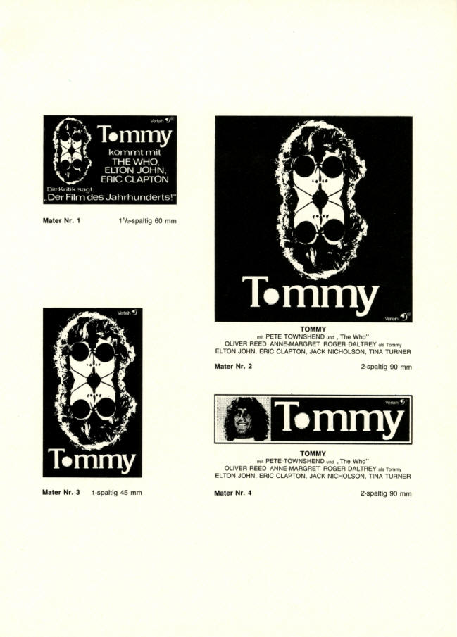 The Who - Tommy - 1975 Germany Press Kit