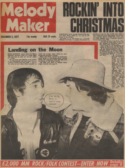 Keith Moon - UK - Melody Maker - December 3, 1977