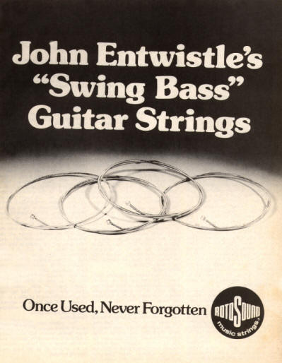 John Entwistle - Rotosound Strings - 1977 UK