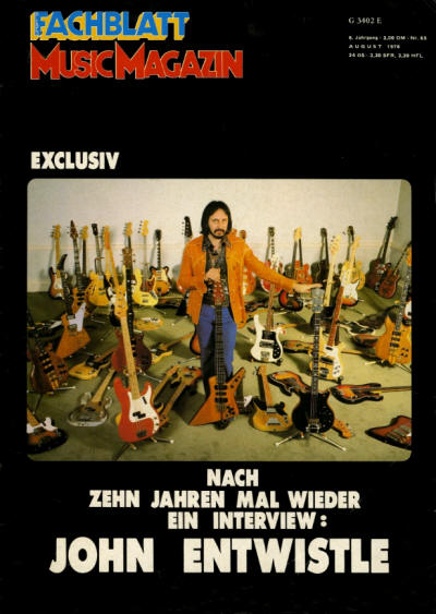 John Entwistle - Germany - Fachblatt - August, 1978