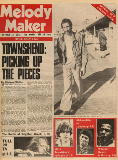 Pete Townshend - UK - Melody Maker - October 14, 1978