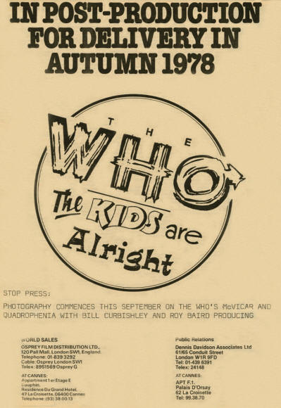 The Who - The Kids Are Alright - 1978 USA