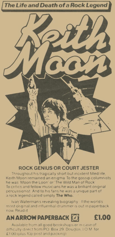 The Life And Death Of A Rock Legend: Keith Moon - 1979 USA Ad