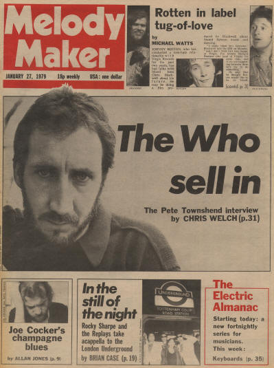 Pete Townshend - UK - Melody Maker - January 27, 1979 