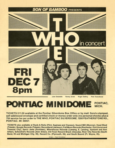 The Who - Pontiac  Minidome - December 7, 1979 USA