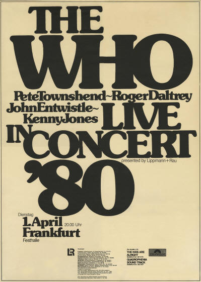 The Who - Frankfurt  Festhalle - April 1, 1980 Germany (Promo)