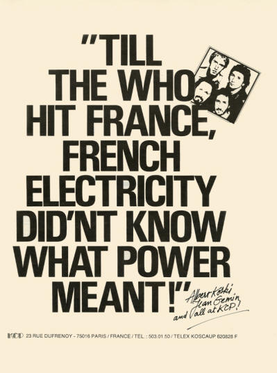 The Who - French Electricity - 1981 USA