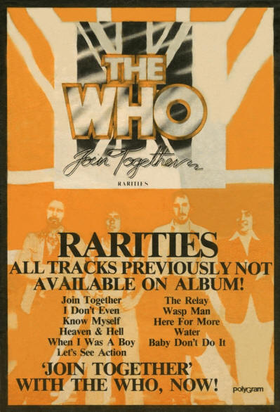 The Who - Join Together Rarities - 1982 New Zealand Ad