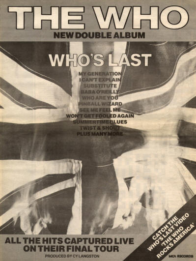 The Who - Who's Last - 1984 UK