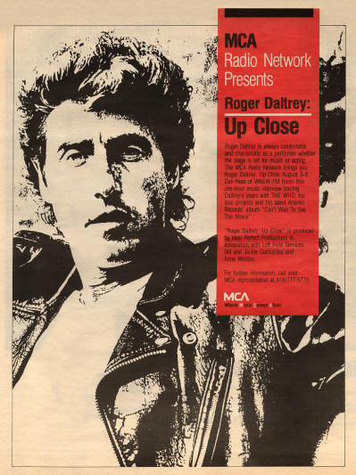 Roger Daltrey - Up Close - 1987 USA