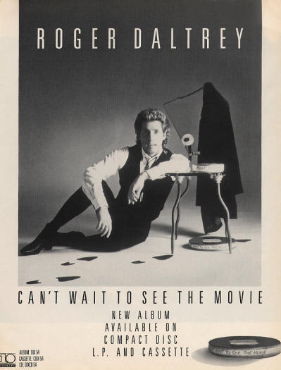Roger Daltrey -Can't Wait To See The Movie - 1987 UK
