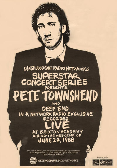 Pete Townsehnd - Deep End Live - 1988 USA