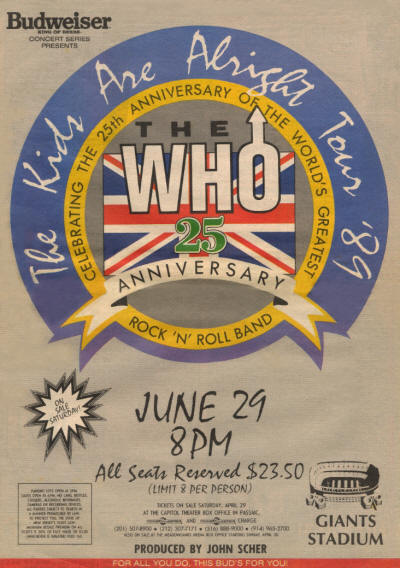 The Who - Giants Stadium - 1989 USA