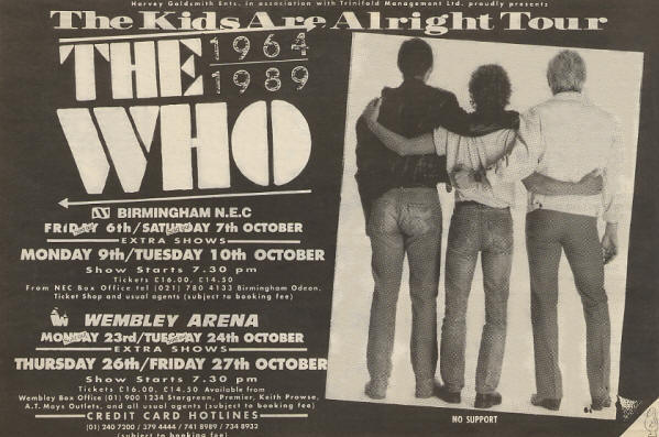 The Who - The Kids Are Alright Tour - 1989 UK