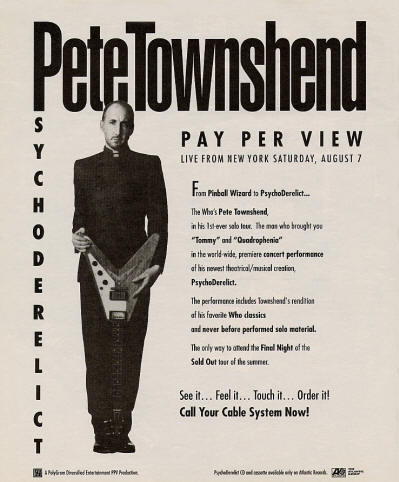 Pete Townshend - Pete Townshend Pay-Per-View - 1993 USA