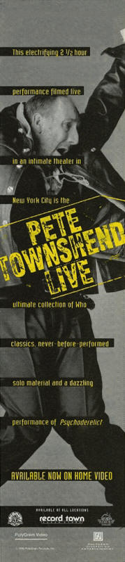 Pete Townshend - Pete Townshend Live - 1994 USA