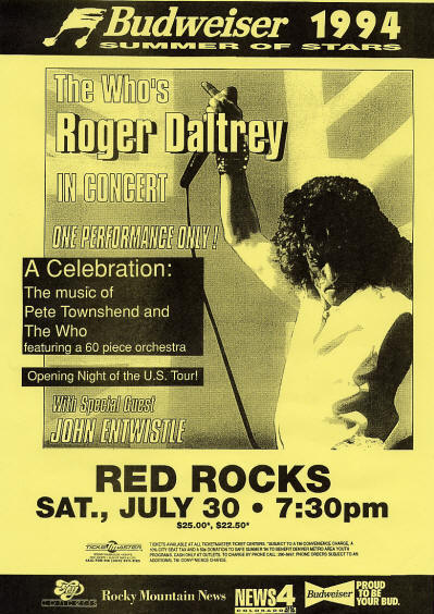 Roger Daltrey @ Red Rocks - USA 1994
