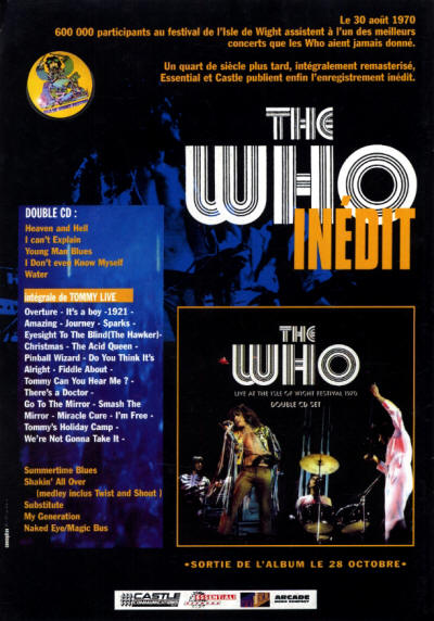 The Who - Live At The Isle Of Wight Festival 1970 - 1996 France