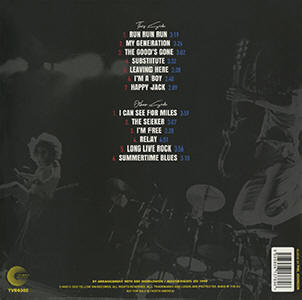 The Who - Back And Forth - 2022 Holland LP (Yellow Vinyl) (Back Cover)