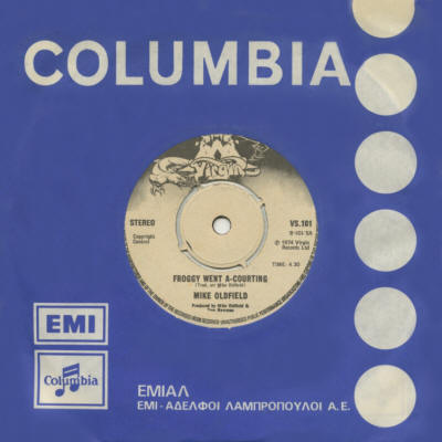 Mike Oldfield's Single / Froggy Went A-Courting - 1974 Greece 45 (Back Cover)