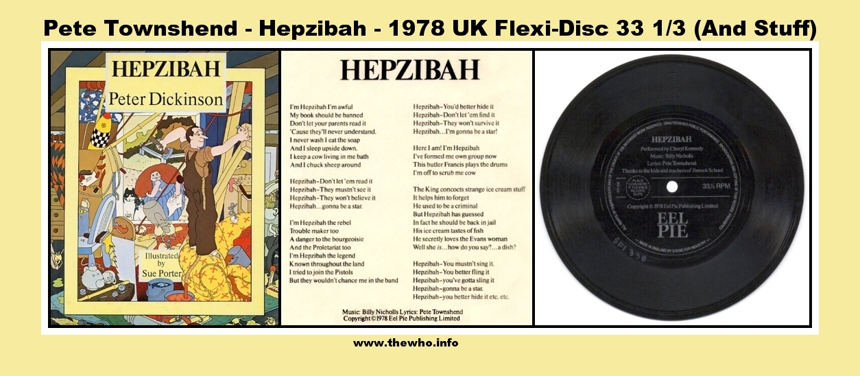 Pete Townshend - Hepzibah - 1978 UK Flexi-Disc 33 1/3 (And Stuff)