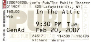 Pete Townshend - February 20, 2007 - In The Attic / Joe's Pub - New York