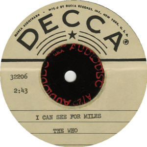 Title / Country / Format / Label: I Can See For Miles - USA - 12" 45 RPM (Acetate)