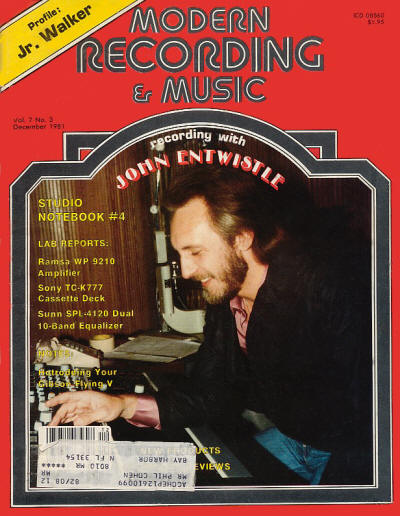 John Entwistle - USA - Modern Recording & Music - December, 1981