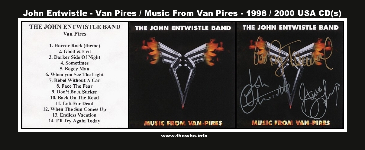 John Entwistle - Van Pires / Music From Van Pires - 1998 / 2000 USA CD(s)