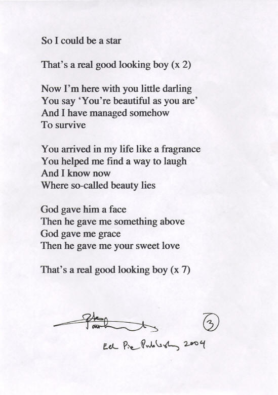 The Who - 2004 Lyrics for Real Good Looking Boy
