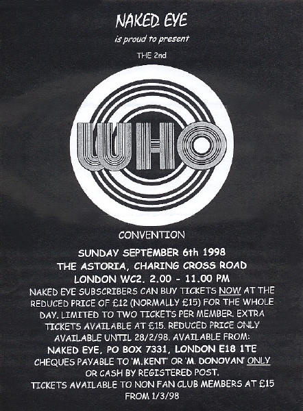 The Who - The Who Convention - 1998 UK