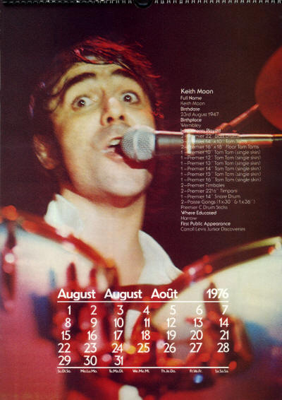 The Who - 1976 Calendar