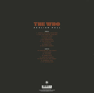 The Who - Aeolian Hall - LP - March 31, 1966 (Back Cover)