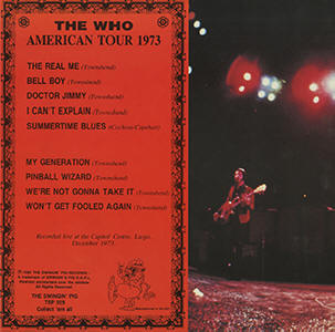 The Who - American Tour 1973 - LP - 12-04-73 (Back Cover)