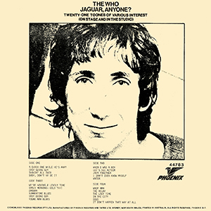 The Who - Jaguar, Anyone? - LP (Back Cover)