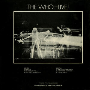 The Who - The Who Live Collector's Item 08-13-71 - LP (Back Cover)
