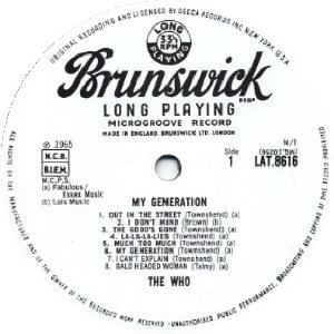 The Who - My Generation - LP (Pirate - White Label)