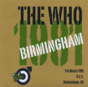 The Who - NEC - Birmingham, UK  - 7 March 1981 - CD