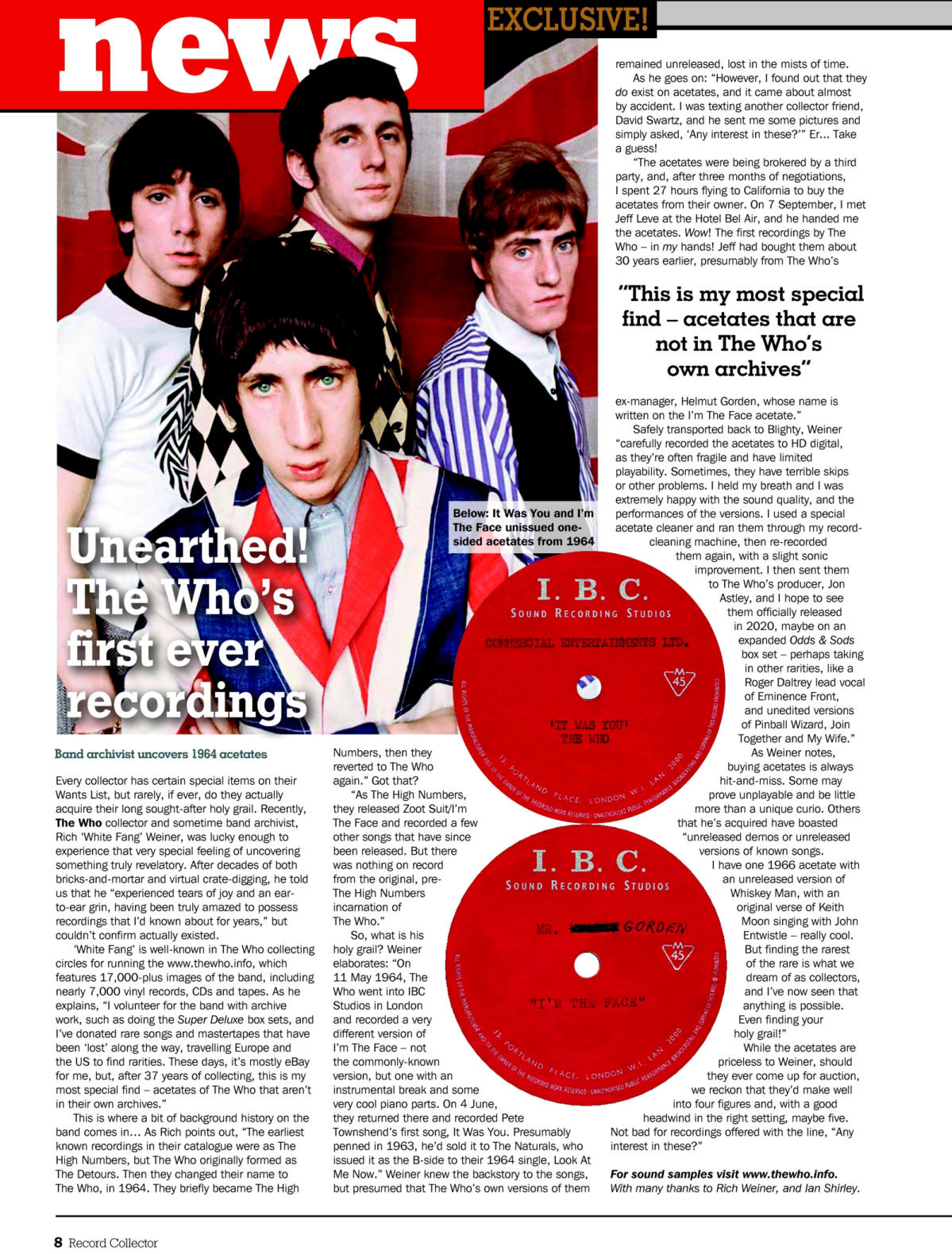 The Who - Record Collector Magazine - December, 2019