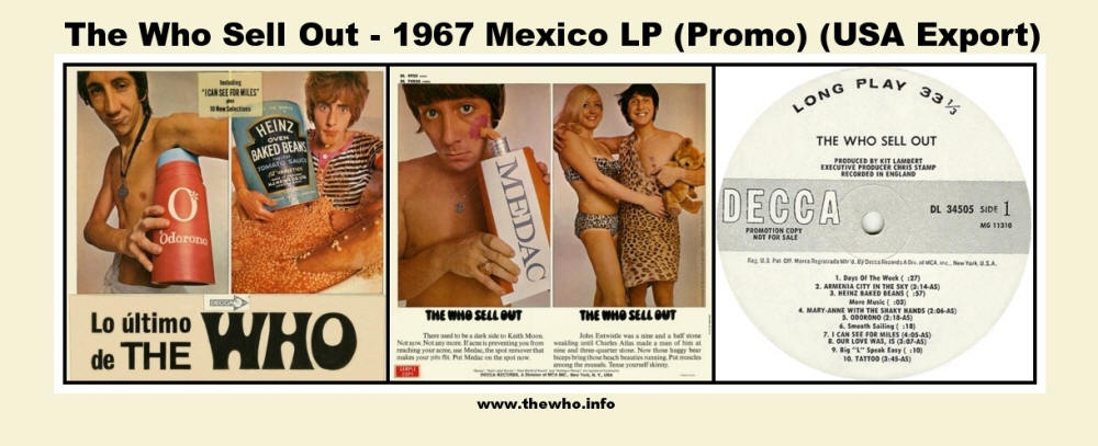 The Who Sell Out - 1967 Mexico LP (Promo) (USA Export)